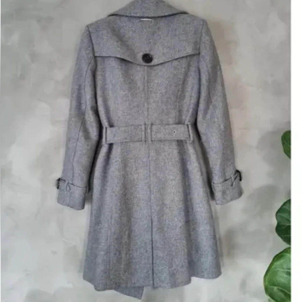 Burberry London Gray Wool & Cashmere Belted Trench Dress Coat - Picture 13 of 13
